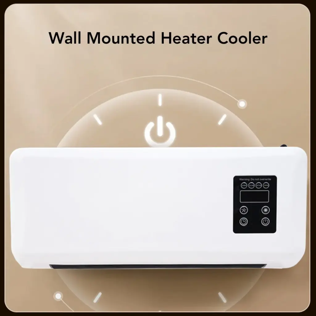 Simple Air Conditioner Fan Space Saving Versatile Portable Wall Mounted Heater Fan Low Noise Easy To Operate for Bathroom