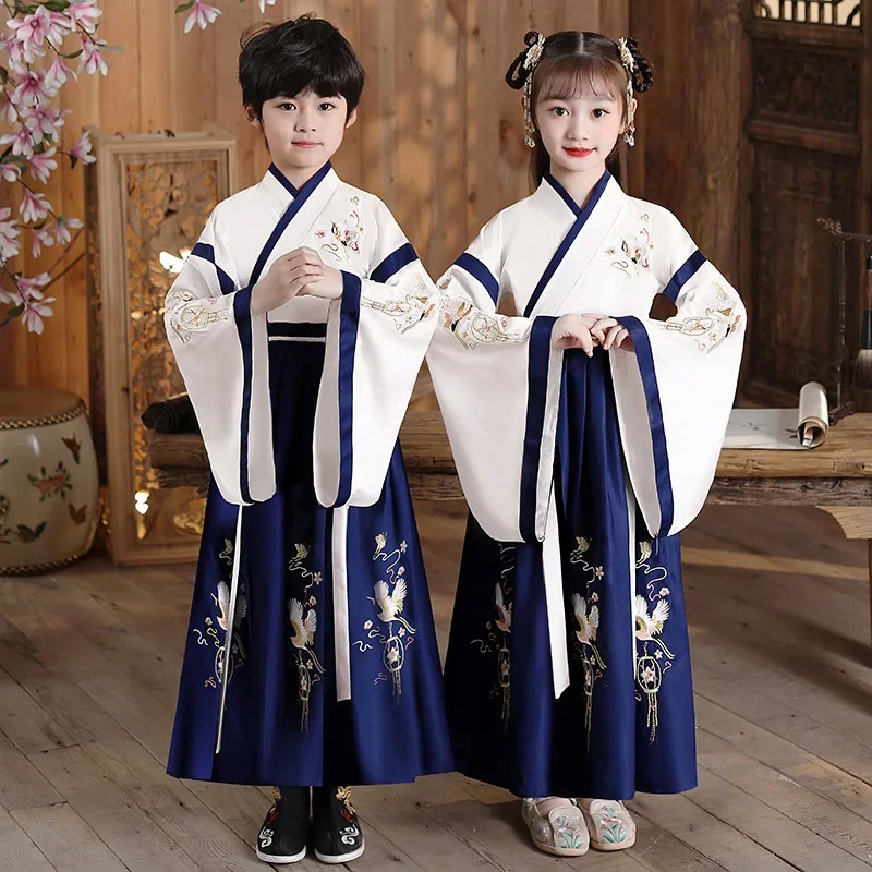 Stage Chinese Dress Girl Hanfu Dress Baby Outfit Clothes Boy Cosplay Children Ancient Costume Kids Dresses Vestido Disfraz Chino