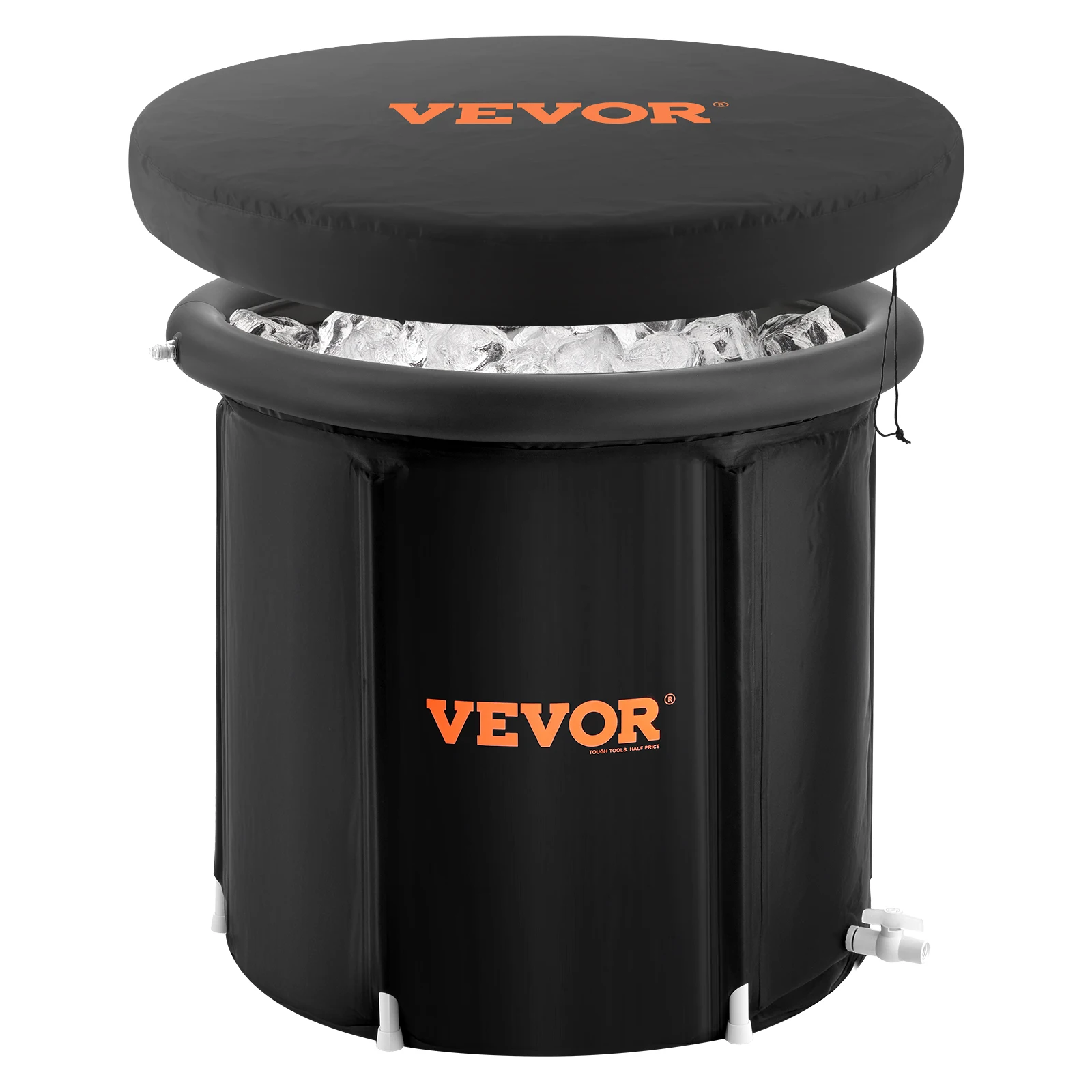 SucceBuy Ice Bath Tub Cold Water Therapy Plunge Tub for Athletes Outdoor Ice Barrel Plunge Pool Inflatable Folding Bathtub