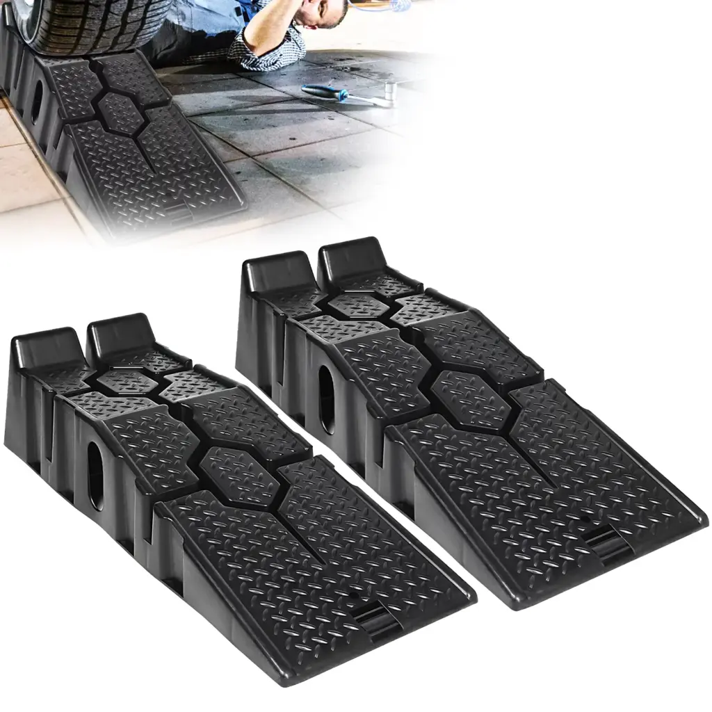 2pcs Car Ramps 90cm 3T Long Antiskid Working Ramps Heavy Duty Auto Oil Changing Repair Maintenance Lift Tools