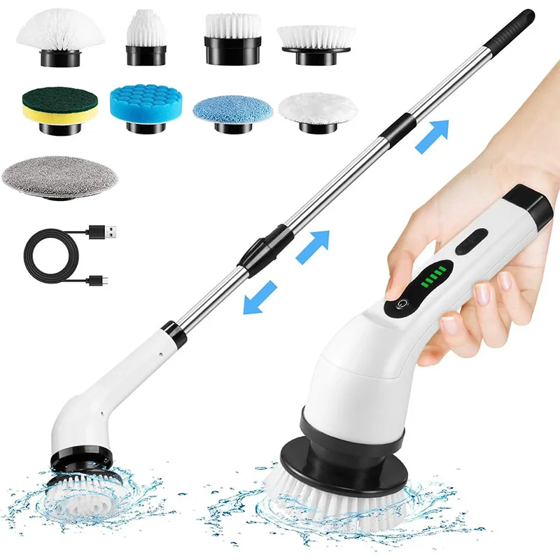 Cordless Spin Scrubber Electric Multipurpose Cleaning Brush for Kitchen Bathroom Toilet - Household Hair Brushes And Mops