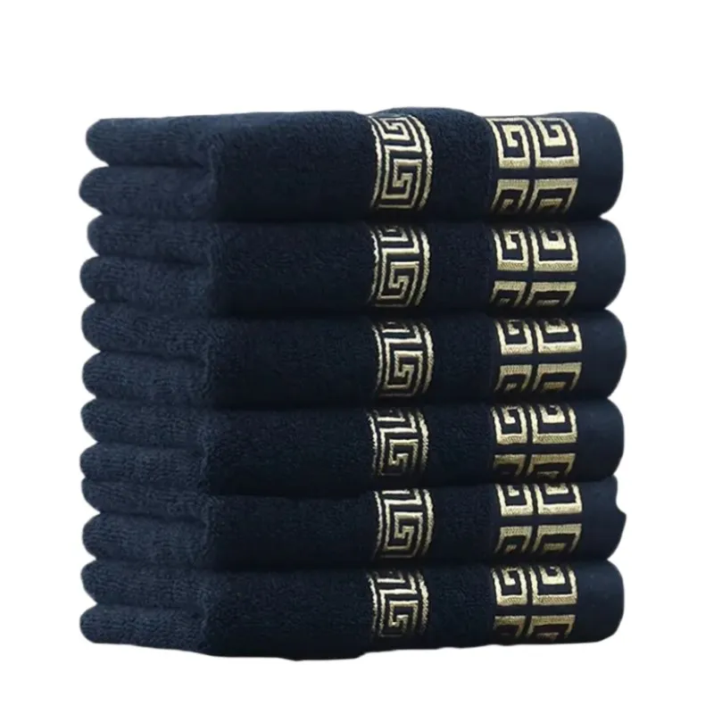 1/4/6pcs Black Cotton Towels 34x74cm 70x140cm Embroidered Hotel Quality Bath Towel for Adults Christmas Gift Thicken Face Towels