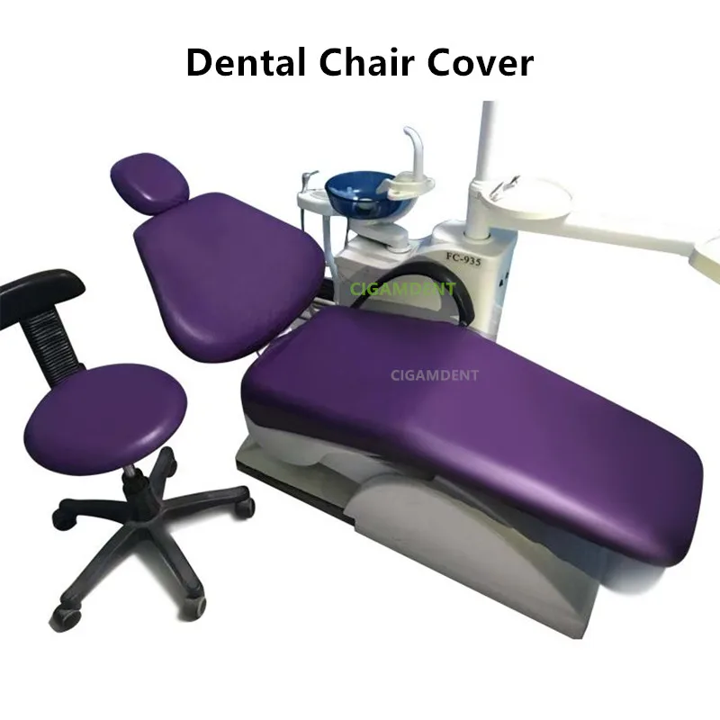 Dental Unit Chair Cover Seat Sleeves Chair Parts Protector Dentist Stool Cushion Pu Leather Waterproof Royal Purple