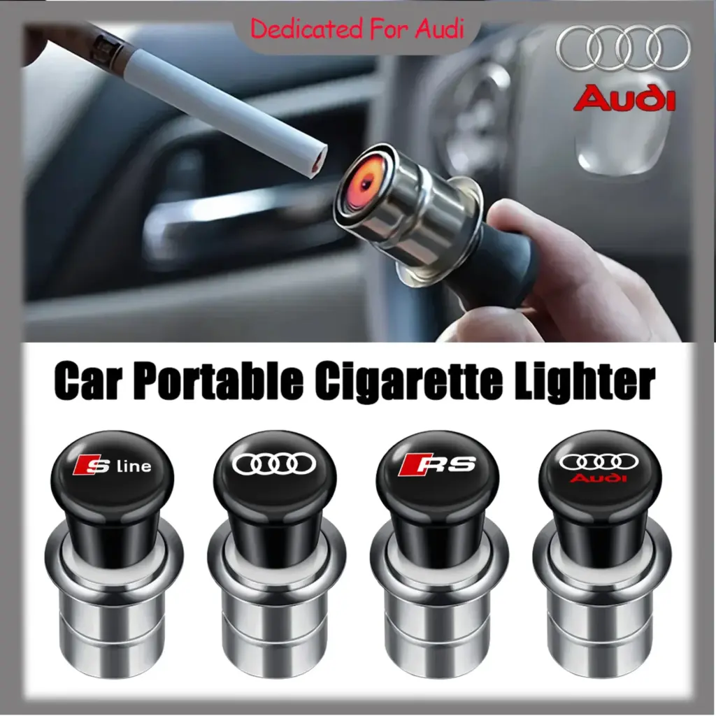 12V Portable Car Emblem Cigarette Lighter Professional Cigar Lighter For Audi A3 A4 A6 A7 A8 Q3 Q5 Q7 S3 S4 S5 S6 RS3 RS4 Sline