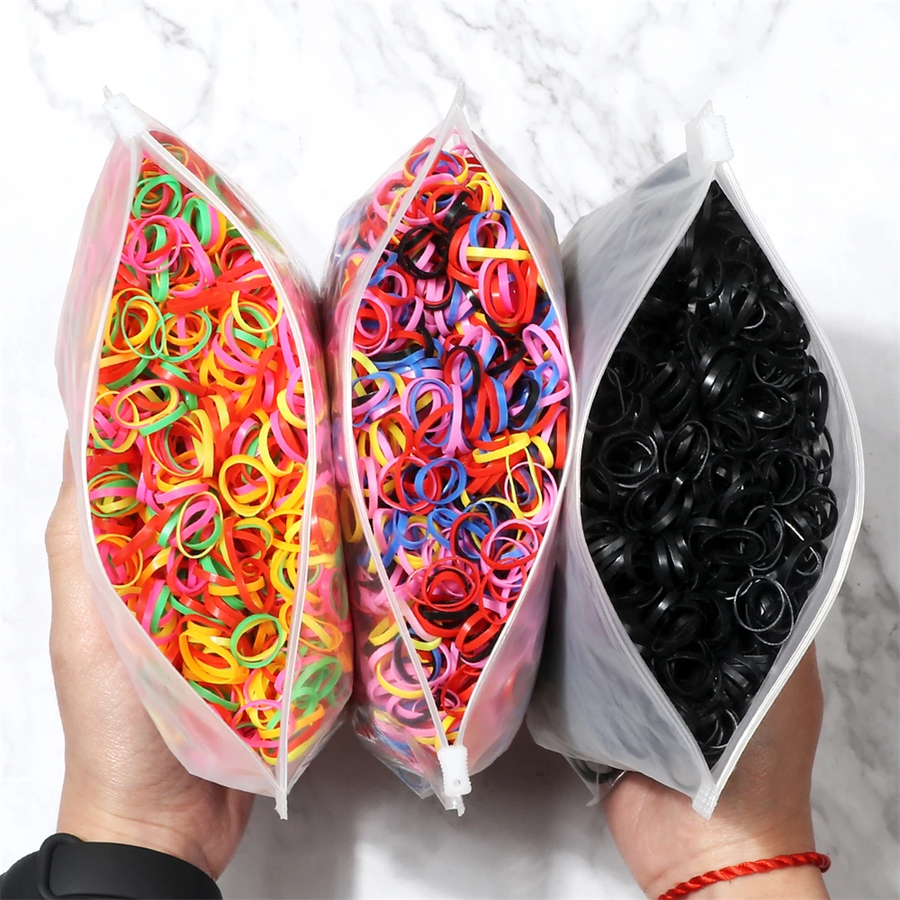 1000/2000PCS Kid Elastic Rubber Band Small Scrunchie Hair Bands for Children Baby Headband Ponytail Holder Hair Accessories Gift