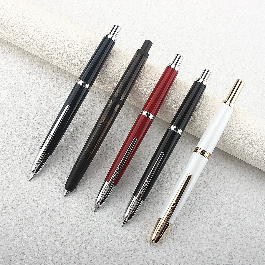 Jinhao 20 Press Retractable Fountain Pen EF/F Nib with Converter Resin Writing Gift Pen
