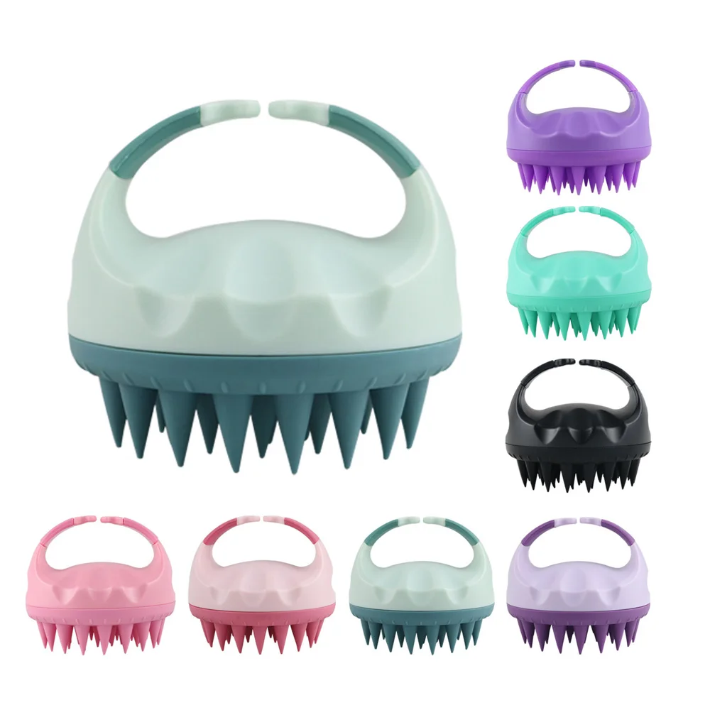 Shampoo Head Scalp Massage Brush Silicone Soft Skin Friendly Hair Washing Massager Comb SPA Massage Brush Beauty Salon Hair Tool