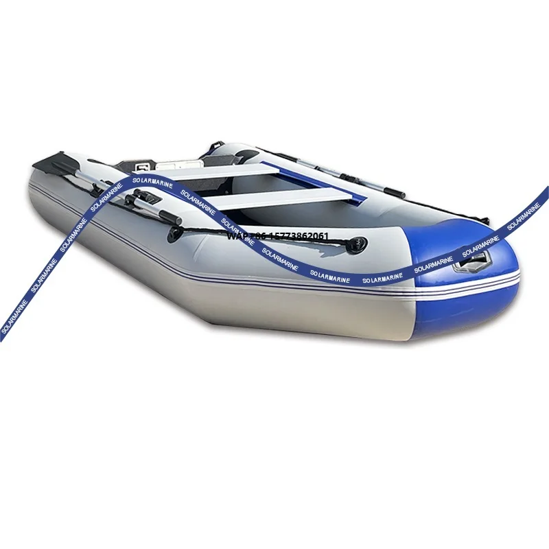 4-Person Solar Marine Assault Boat Inflatable Speed Rescue Racing Kayak Transom for Outboard Engine Installation for Fishing