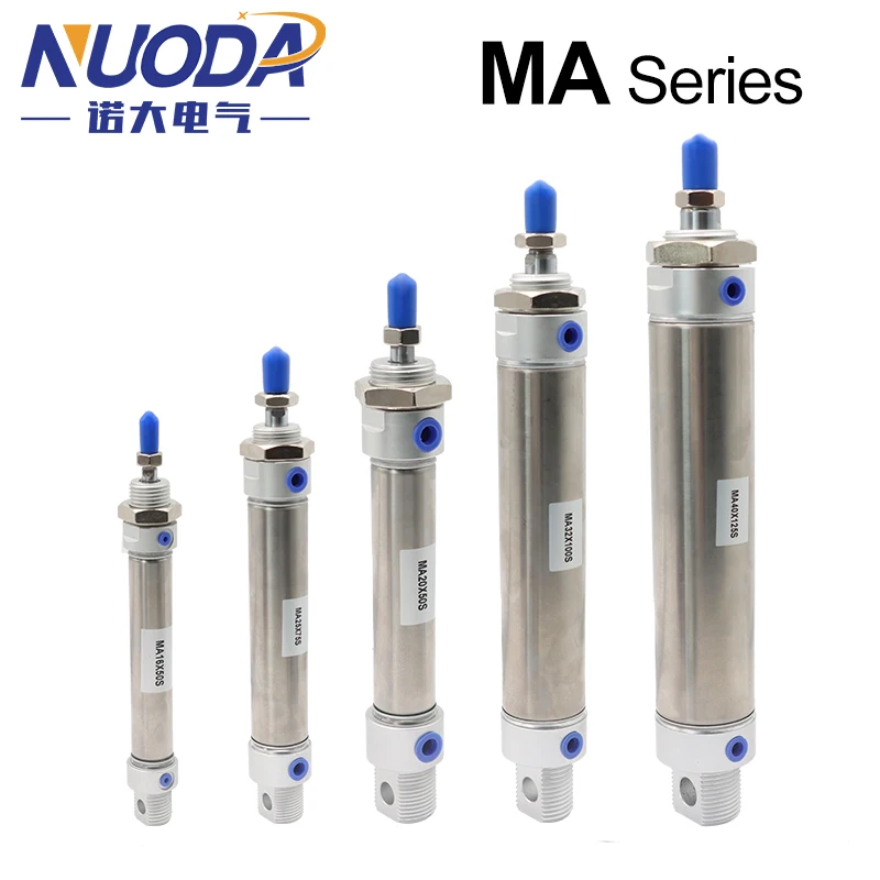 Stainless Steel Double Action MA Type With Magnet 16/20/25/32/40mm Bore 25/50/75/100/125/150/175mm stroke pneumatic cylinder