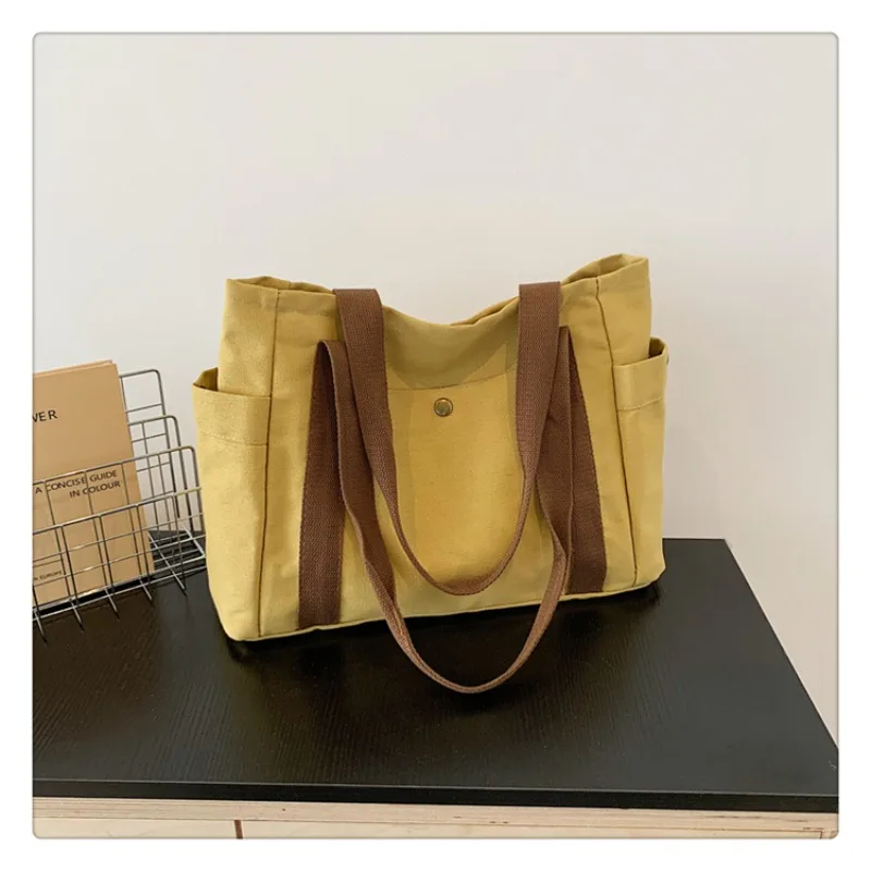 canvas bag for women, large capacity, simple and versatile handbag, tote bag, shopping bag, shoulder bag
