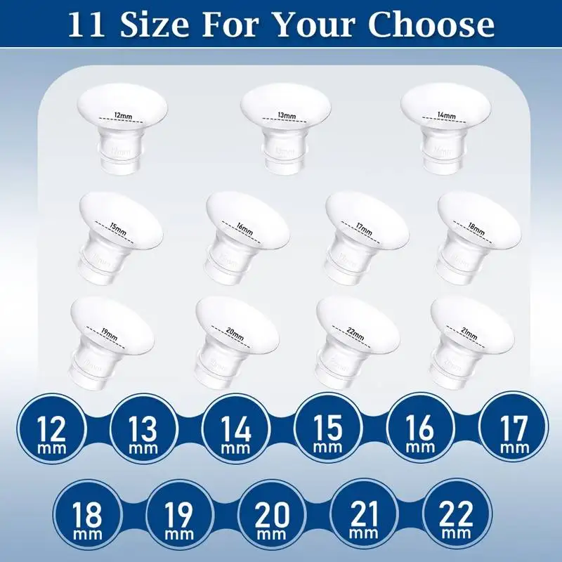 11 Size Flange Sizing Kit for 24mm Flange/Shield of Most Pumps, Silicone Flange Insert for Momcozy/Spectra/Bellababy Breast Pump