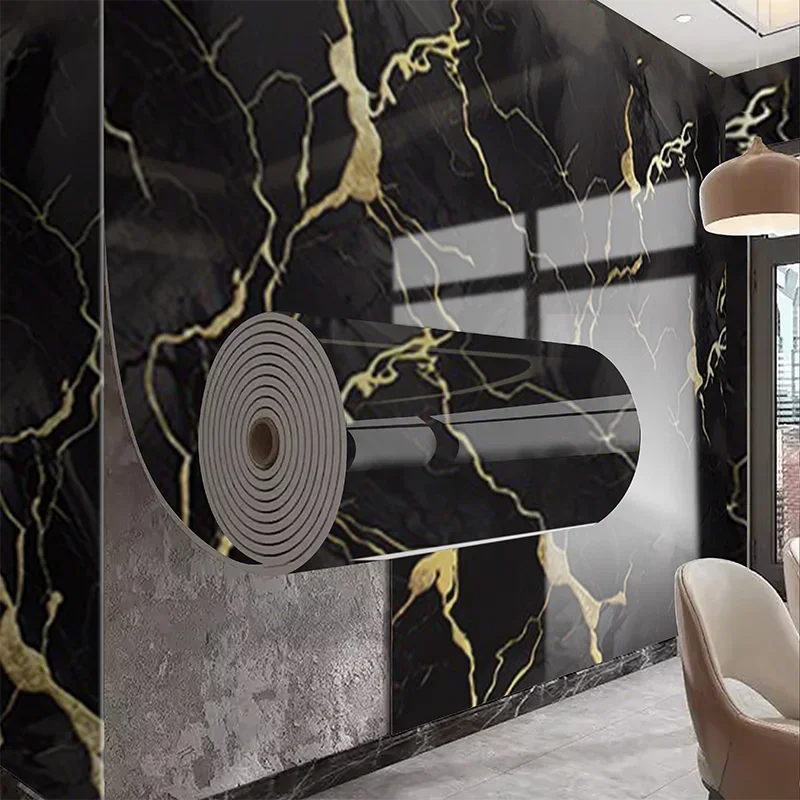 Waterproof and Washable Marble Wall Sticker Self Adhesive Panels European style Wallpaper on the Wall for Home Decoration
