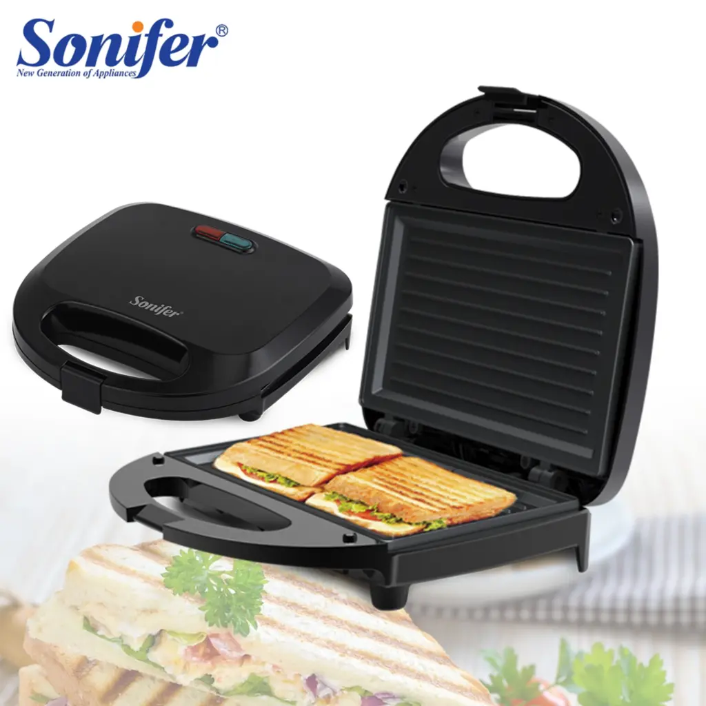 Electric Waffle Maker Panini 750W Sandwich Maker Cooking Kitchen Appliances Breakfast Waffles Machine Non-stick Iron Pan Sonifer