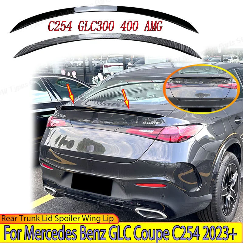 For Mercedes Benz GLC Coupe C254 GLC300 400 AMG 2023 2024 2025 Refit Rear Trunk Lid Spoiler Wing Lip Body Kit Auto Parts Tuning