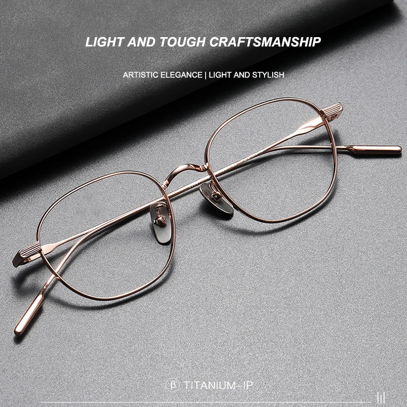 Ultra-Lightweight Semi-Titanium Glasses Frames For Men Japanese-Style Retro Literary Eyeglasses Business Casual Eyewear Frames