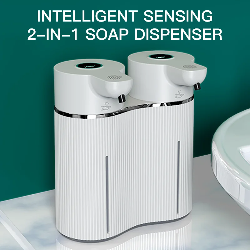 Double-Head Touchless Foam/Gel Infrared Induction Electric Automatic Senor Soap Dispenser Wall-Mounted Hand Washing Pump Machine