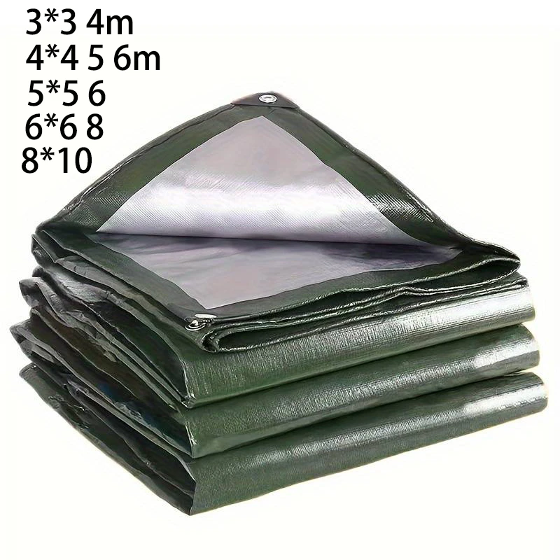 Large Tarp 3*3 4 5 6 4m×4 5 6 8 10×20m Waterproof Rain Cover Tarpaulin Awning Camping Canopy Outdoor Garden Backyard Green Tent