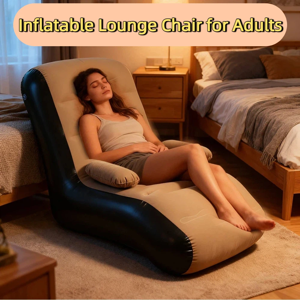 Inflatable Lounger Sofa with Storage Bag for Living Room And Bedroom Lazy Sofa Compact Foldable Seat Cushion