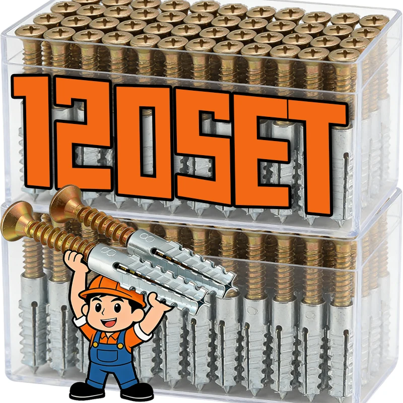 Metal Serrated Expansion Screws Self Tapping Screw Tube Set for Concrete Wall Anchors Fasteners Drilling Plug Bolt Kit Wholesale