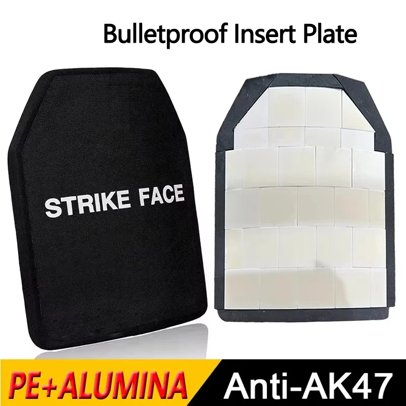 NIJ III Tactical Vest Chest Insertion Plate UHMWPE+Alumina Bulletproof Plate Ceramic Stand Alone Backpack Armor Panel