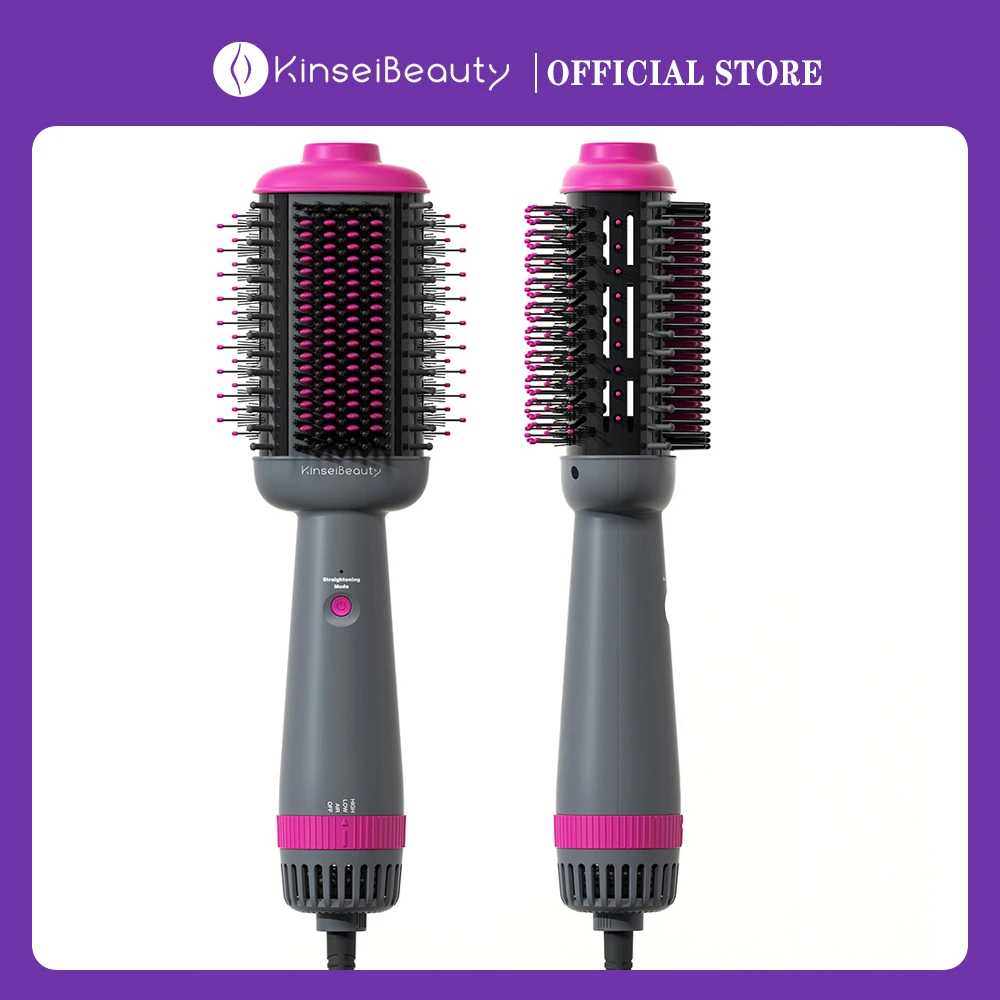 Kinseibeauty Hair Dryer Comb Straightener Brush Hot Air Brush Ceramic Anti-ironing Blower Multi-function Styling Tools
