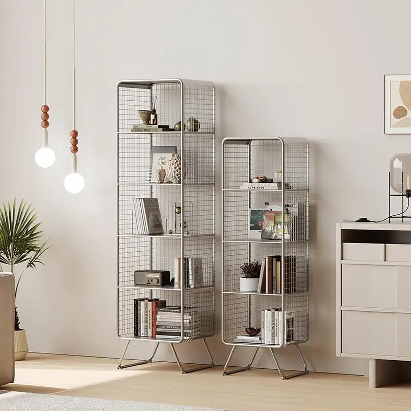 Nordic style Bookcase Multi-Tier Metal Storage Shelf Space Saving Living Room/Kids Book Organizer Sturdy Display Rack for Office