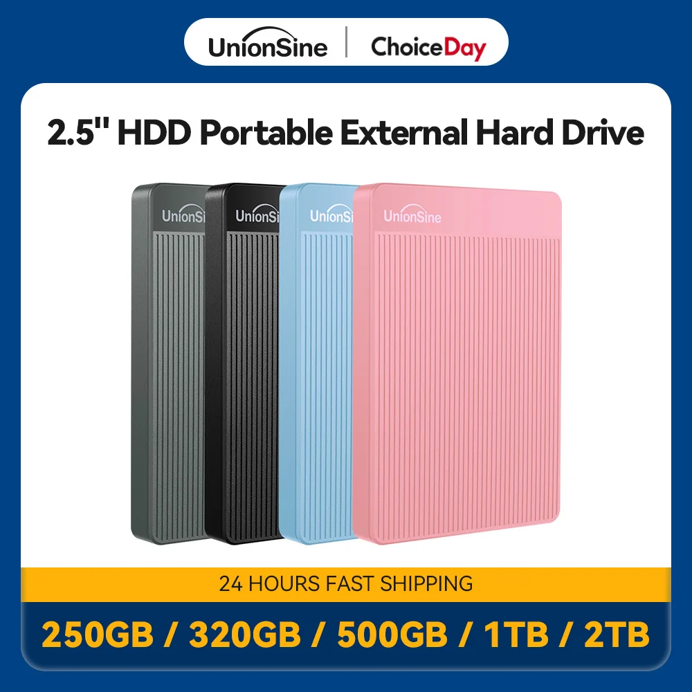 UnionSine 2.5" HDD Portable External Hard Drive 2tb/1tb/500gb/750gb Disk Memory USB 3.0 Storage for PC/Mac/Desktop/MacBook/TV