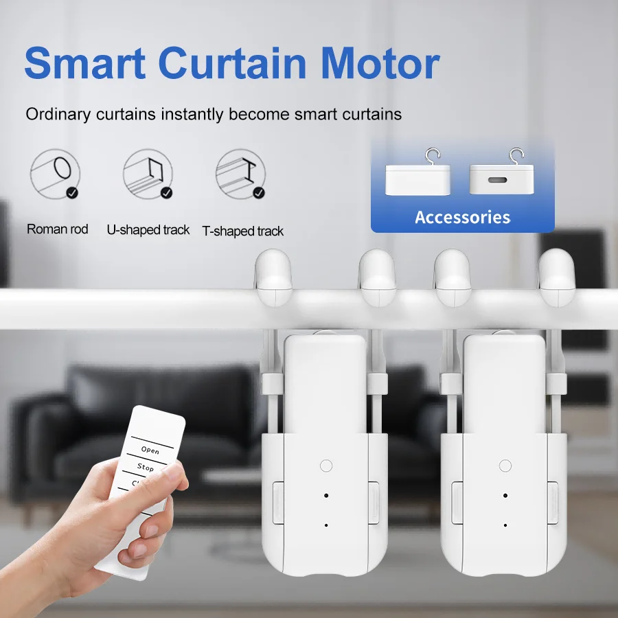 Smart For Home Curtain Opener Electronic 3in1Track Curtain Motor Robot Remote Button Control Automatic Curtain Opener