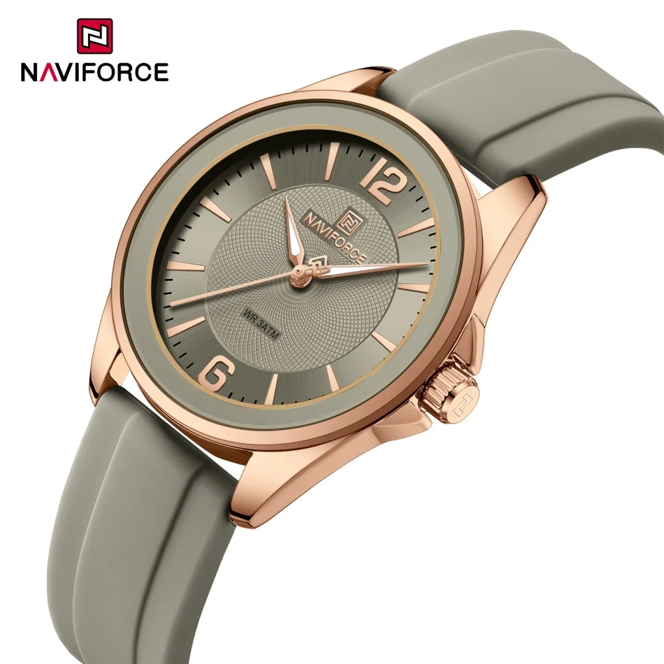 NAVIFORCE Women's Sports Quartz Watch Top Brand Comfortable Silicone Strap Wristwatch Reloj Mujer Relogios Feminino Gift Clock
