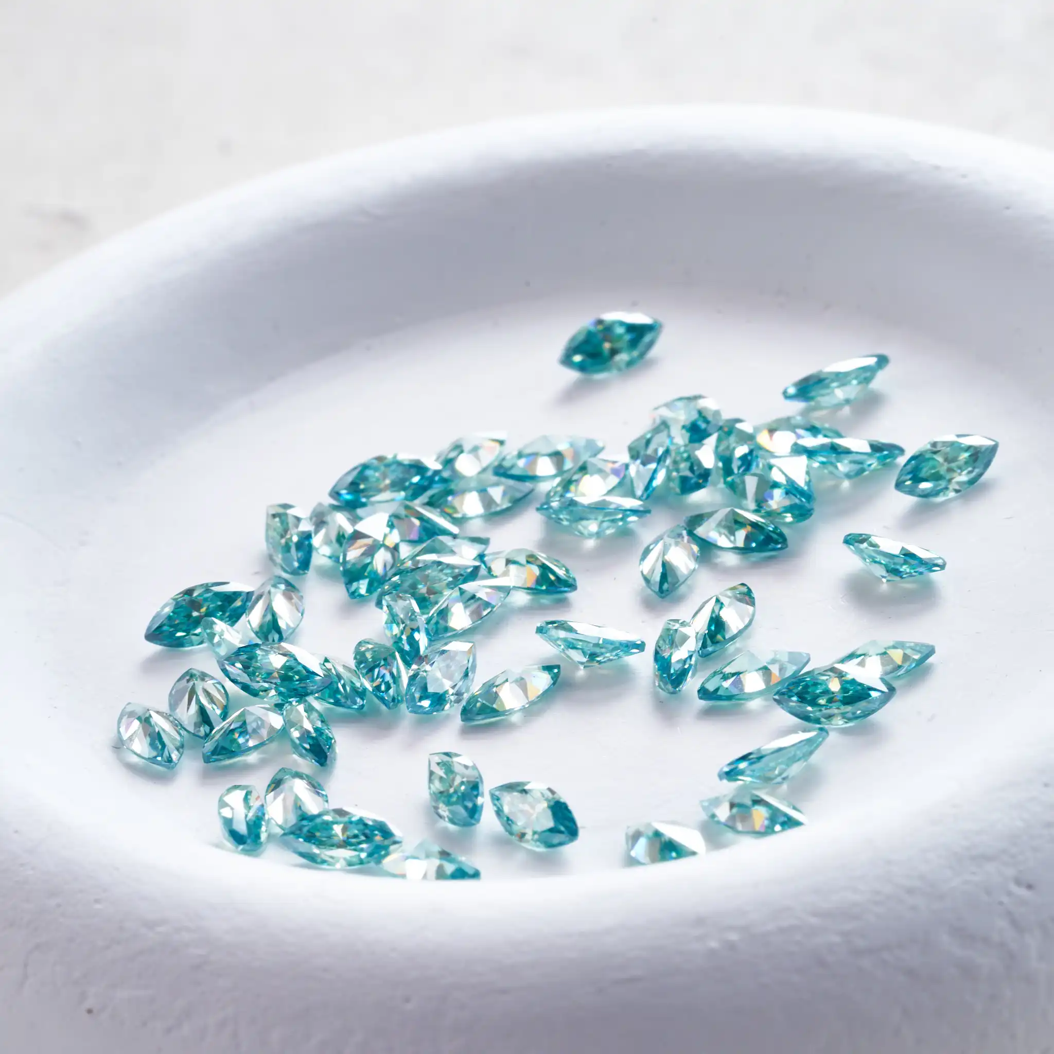 3X6mm bluegreen color Marquise moissanite Lab Created Gemstone for Women Jewelry Making Materials pass diamond test