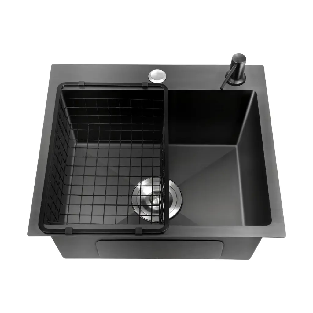 45x40x20cm Black Kitchen Stainless Steel Sink with Soap Dispenser for Kitchens, Bathrooms,Laundry Rooms