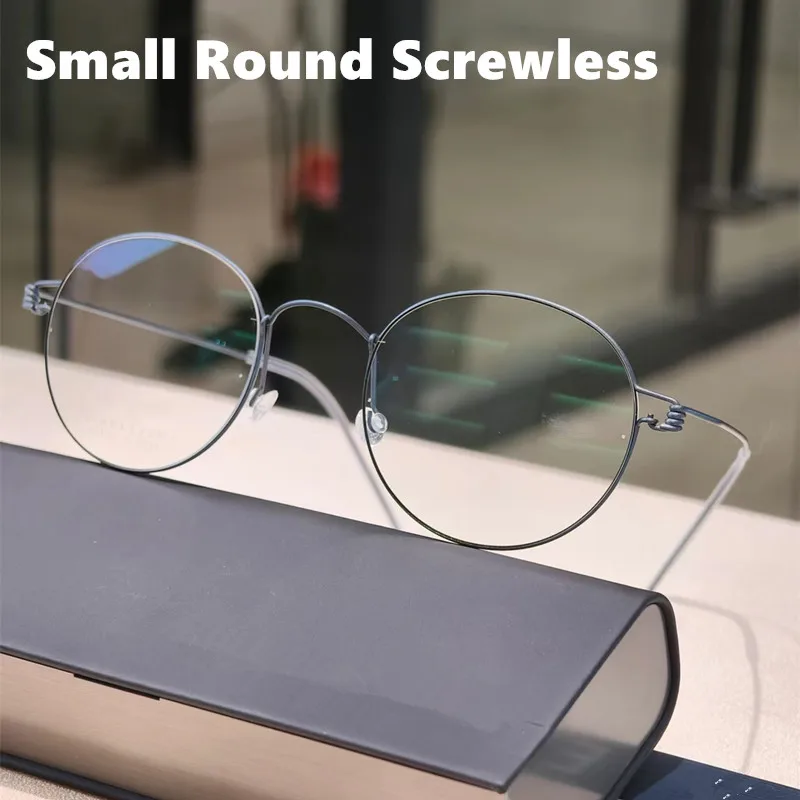 Denmark Brand Small Round Glasses Frame Screwless Ultra Light Titanium Eyeglasses Men Retro Rim Eyewear Women Korea Style Frames