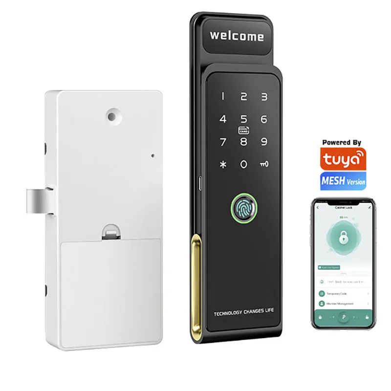 Smart Fingerprint Cabinet Locker Tuya Bluetooth APP Control Mini Gym Drawer Lock Closet Lock Digital Keypad