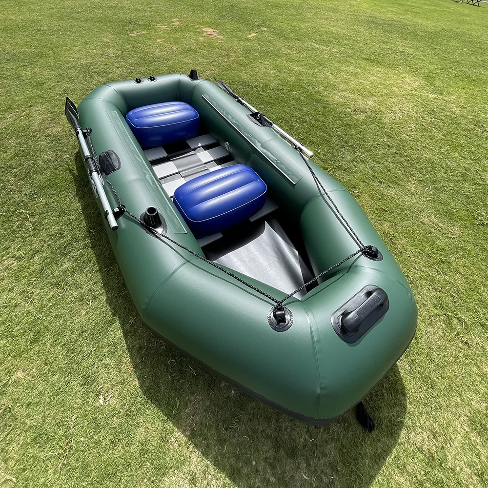 7.5FT PVC 2-3 People Inflatable Fishing Boat Racing Boats Foldable Kayak Water-skiing Canoe Slatted Floor Accessory