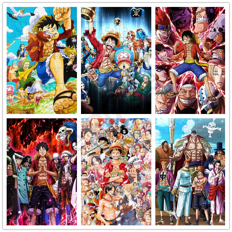 Anime One Piece Luffy Puzzle Creative Diy Mini Wooden Puzzle Jigsaw Puzzle Educational Toys for Kids Birthday Diy Funny Gifts
