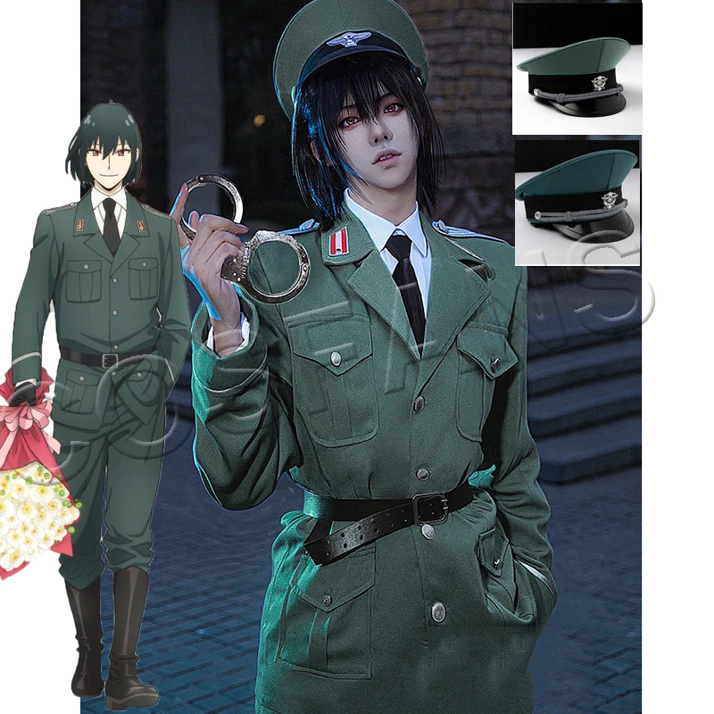 Anime Spy X Family Yuri Briar Cosplay Costume Military Uniform Wig Cap Green Suit Jacket Pants Outfit Yor Briar's Brother Men