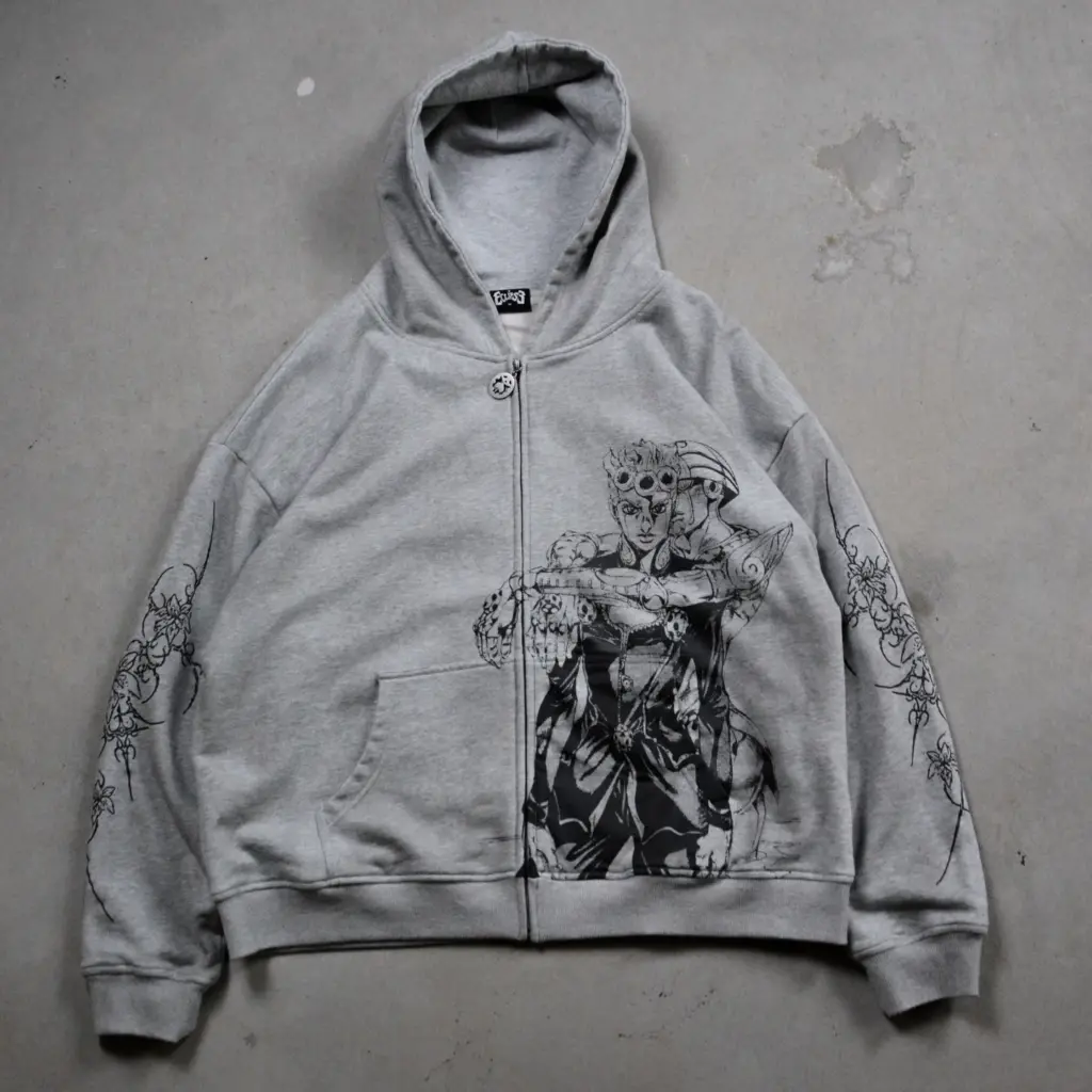 Harajuku Jojo Bizarre Adventure Zip Up Hoodies Oversized Mens Womens Zipper Hoodie Hip Hop CoupleS Y2k Street Sweatshirt