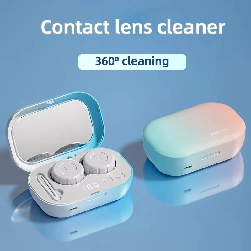 Ultrasonic Cleaner Intelligent Contact Lens Cleaning Machine Cleaning Case Colored Contact lenses Sonic Washing Case 48000Hz