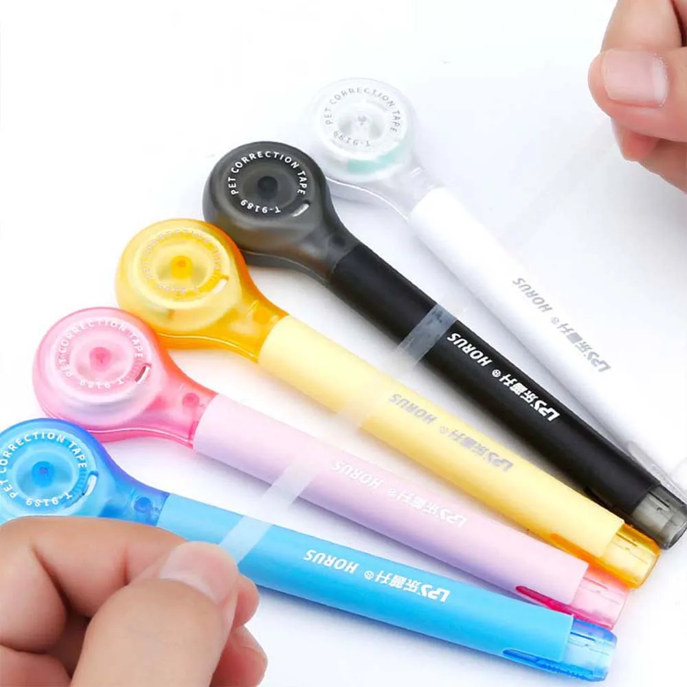 Kawaii Correction Creative Pen Shape Correction Tape Cute Colorful Corrector Tape Error Correction Tools Stationery 5mm*6m