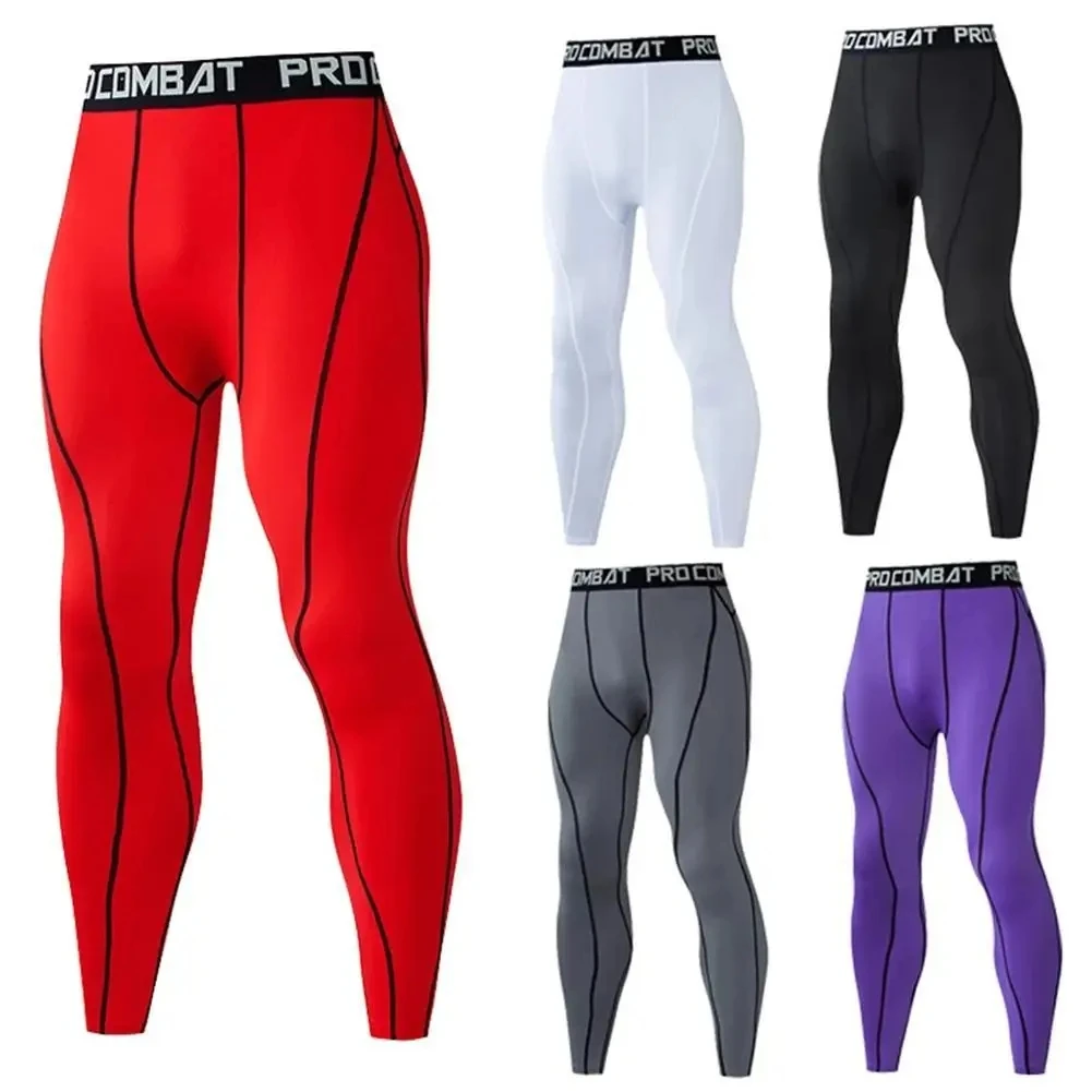 Men's Running Leggings Sportswear Quick Dry Gym Fitness Tights Workout Training Jogging Sports Trousers Compression Sport Pants