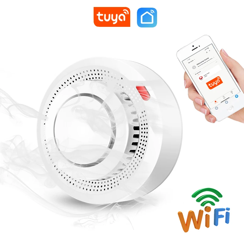 Tuya WiFi Smoke Detector Sensor Wireless Fire Alarm Home Kitchen High Sensitivity Safety Protection System Smart Life APP 85DB