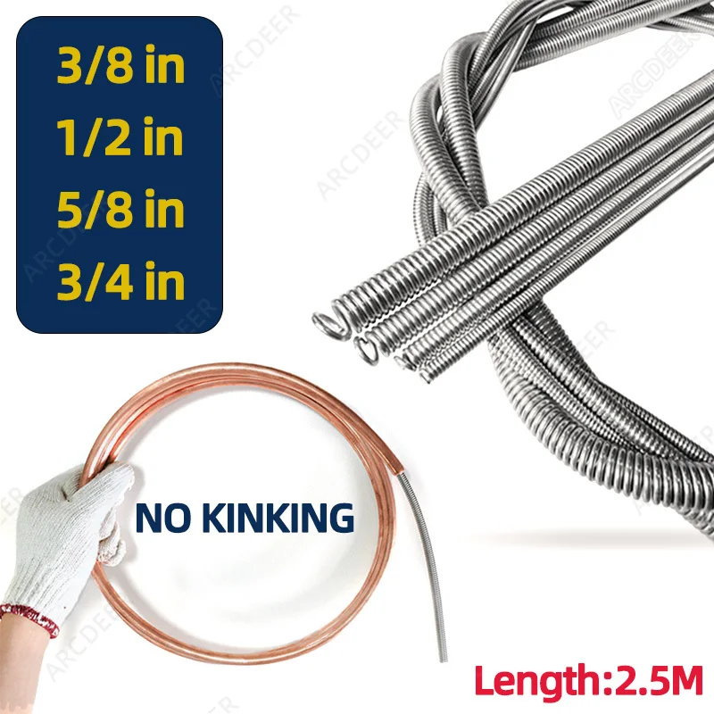 2.5M Internal Style Spring Copper Tube Benders Manual Folding Bending Line Pipe for Air Condition Copper Pipe Bending Tool