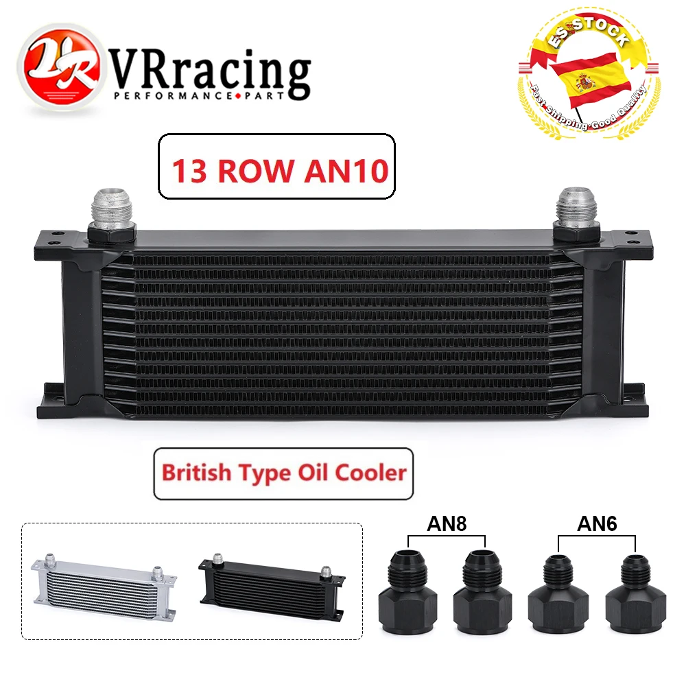 VR - AN10 Aluminum Radiator 13 Rows British Type Car Engine Oil Cooler Cooling Radiator Replacement Universal Cooler VR7013