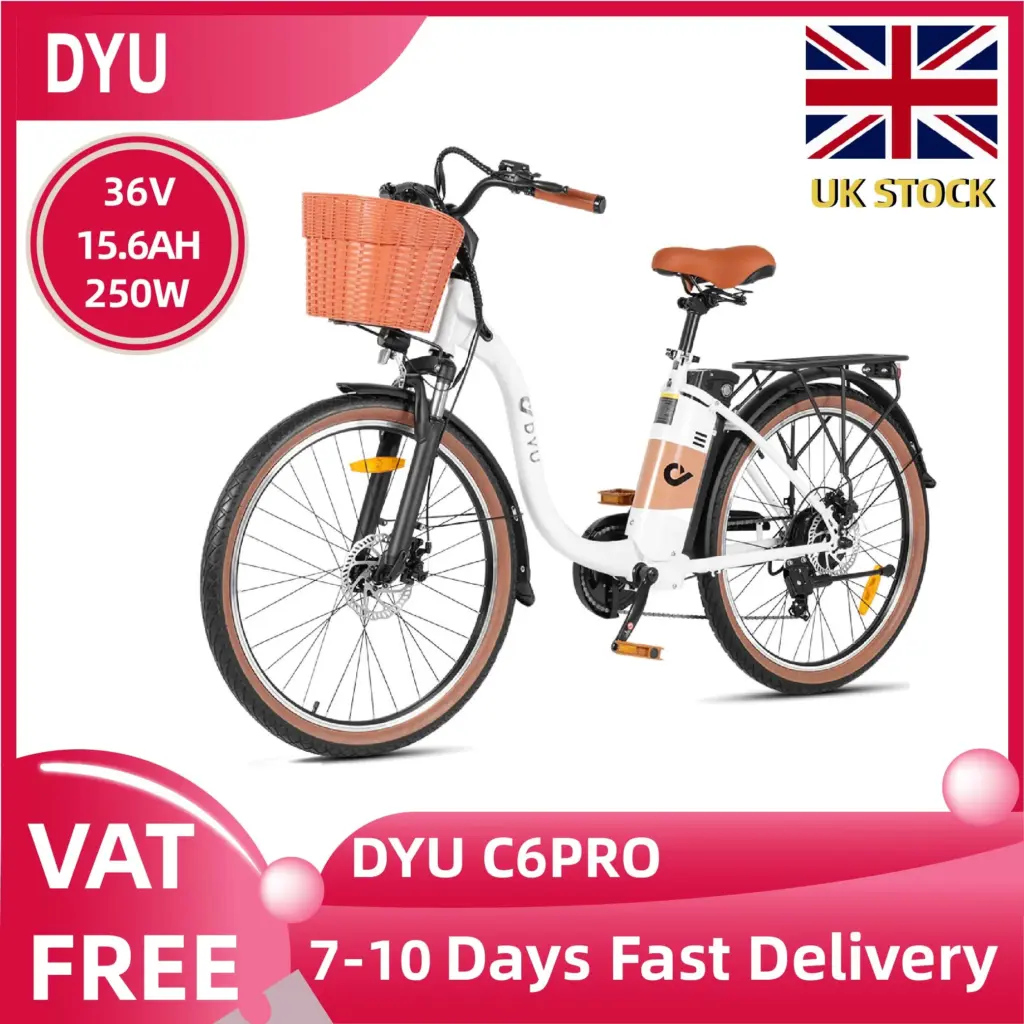 DYU C6PRO E-bike for Adults 250W City Ebike 36V15.6AH Battery Electric Bike 26 inch tire commuter ebike