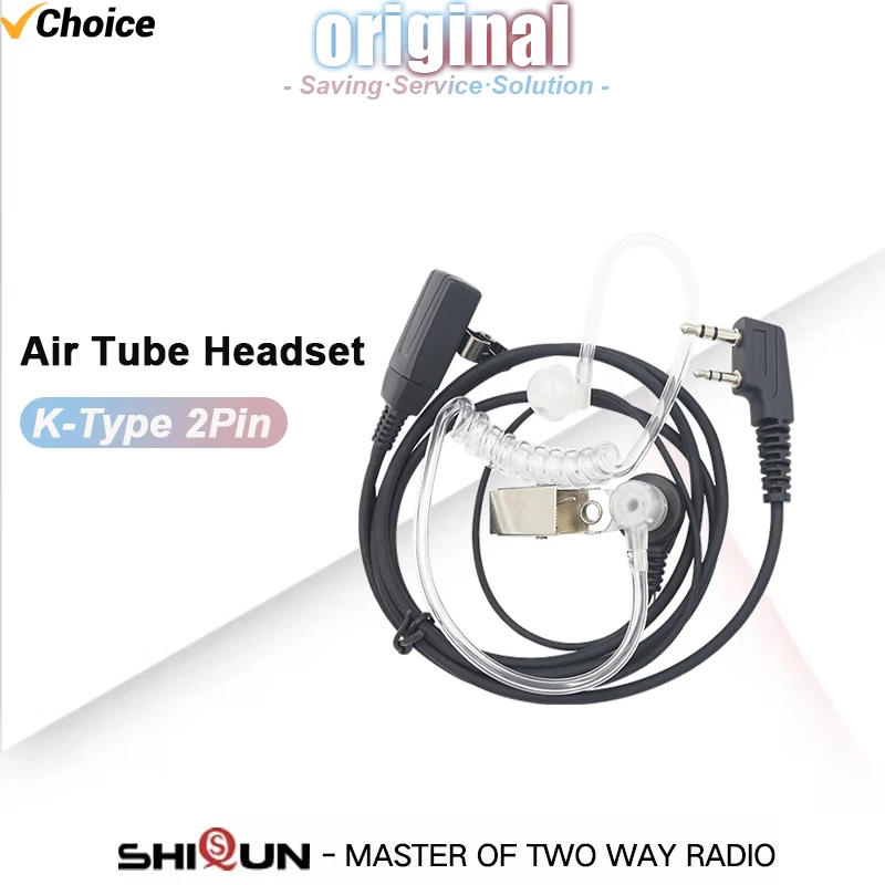 Baofeng UV-5R Walkie Talkie Headset with Mic 2 Pin Acoustic Air Tube Headset UV-18Pro Kenwood UV-13 DM-1701 UV-5RH Pro Max Radio