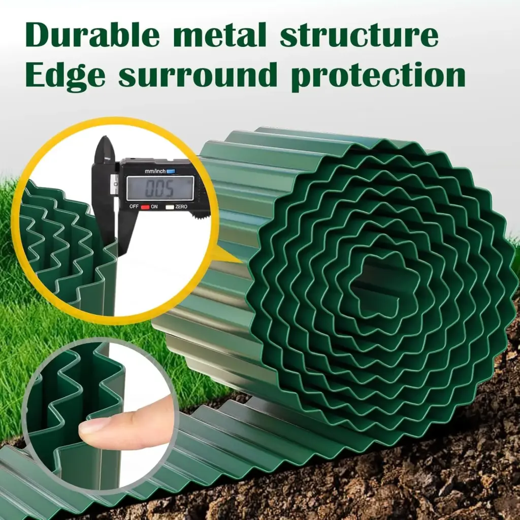 Wavy plastic garden edge line, 0.6 inches × 30 feet, suitable for DIY lawn, flower bed and garden landscape edge fences, and fle