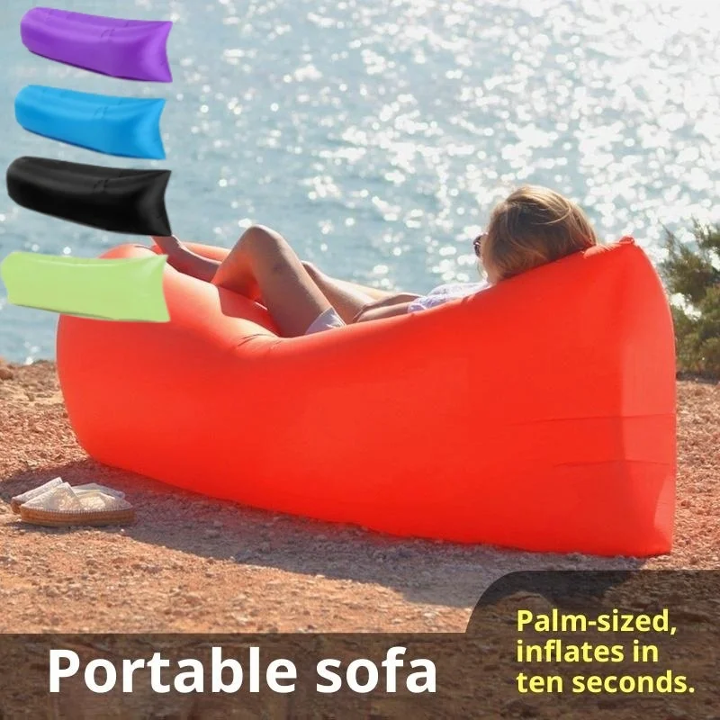 Portable Folding Inflatable Sofa Outdoor Single Lazy Sofa Bed Fast Inflatable Seatings Air Sofa Beach Party Camping Use