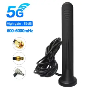 GSM 3G 4G 5G Antenna Outdoor Omni Aerial High Gain 15dBi RP SMA Male TS9 CRC9 Waterproof Magnetic Antenna for Wifi Router Modem