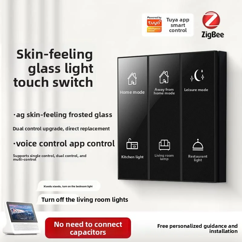 Zigbee Smart Switch Glass Panel Tuya Smart Home App Remote Control With Timer Function Voice Control Intelligent Button Switch