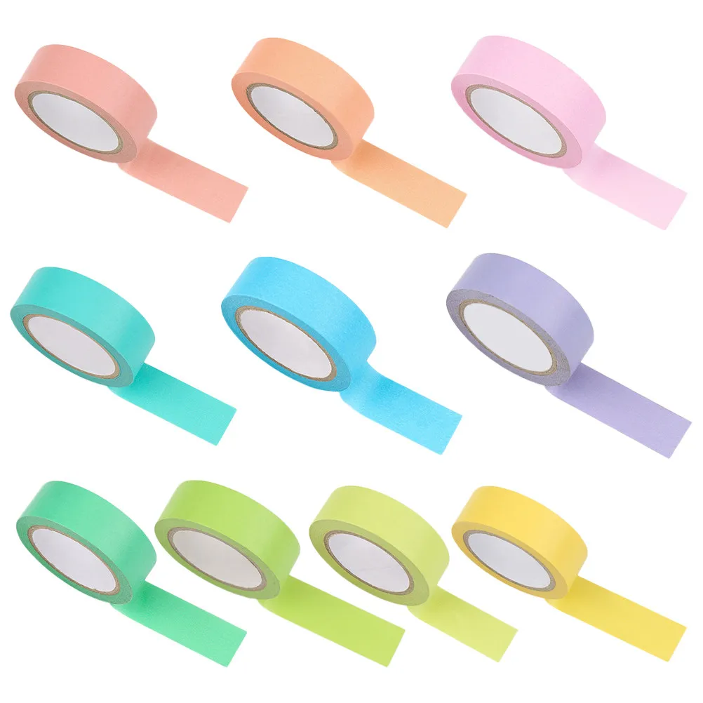 10 Rolls Washi Tape Decorative Colorful Paper Tapes for Scrapbook DIY Craft Stationery Journal Planner Handmade Projects